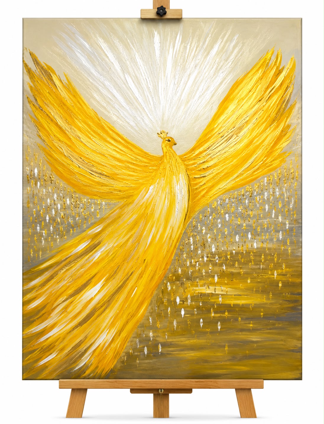 Phoenix – Renașterea Luminii C.del Alma tablou pictat manual acrilic pe pânză